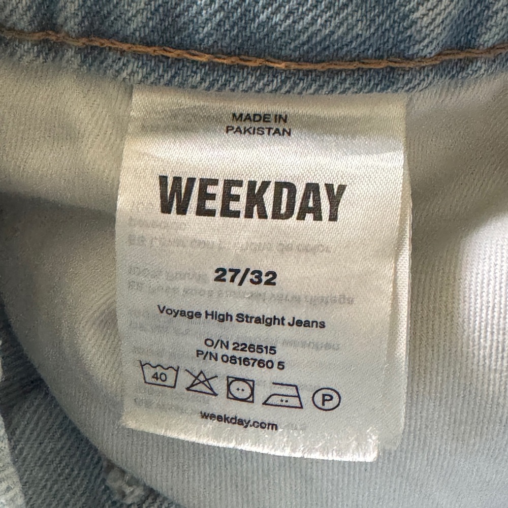 WEEKDAY high rise straight blue jeans - Picture 3 of 6
